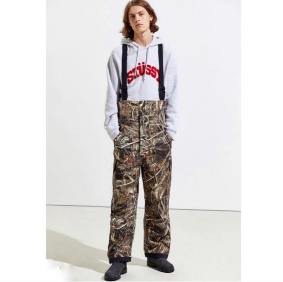 Columbia Goretex Men's Snow Duck Camo Overall Bib Pants Size Large Vintage - Picture 1 of 13